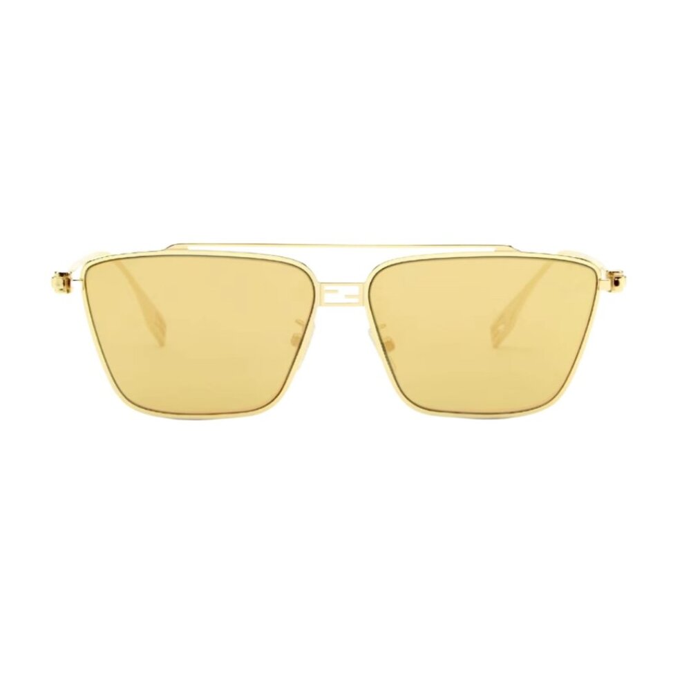 Authentic Fendi Baguette FE40110U Aviator Sunglasses in Gold - Picture 4 of 7